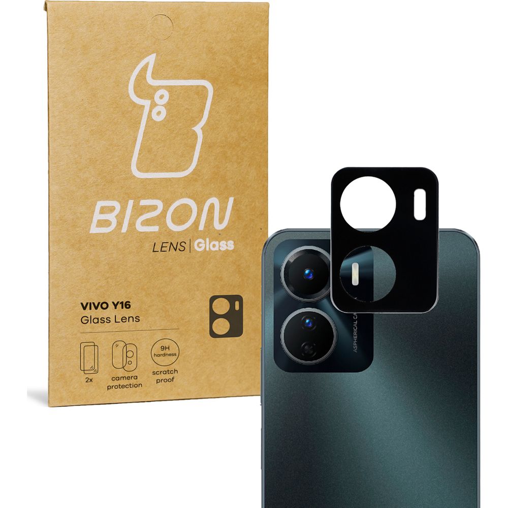 Szkło na aparat dla Vivo Y16 Bizon Glass Silk Lens, 2 sztuki